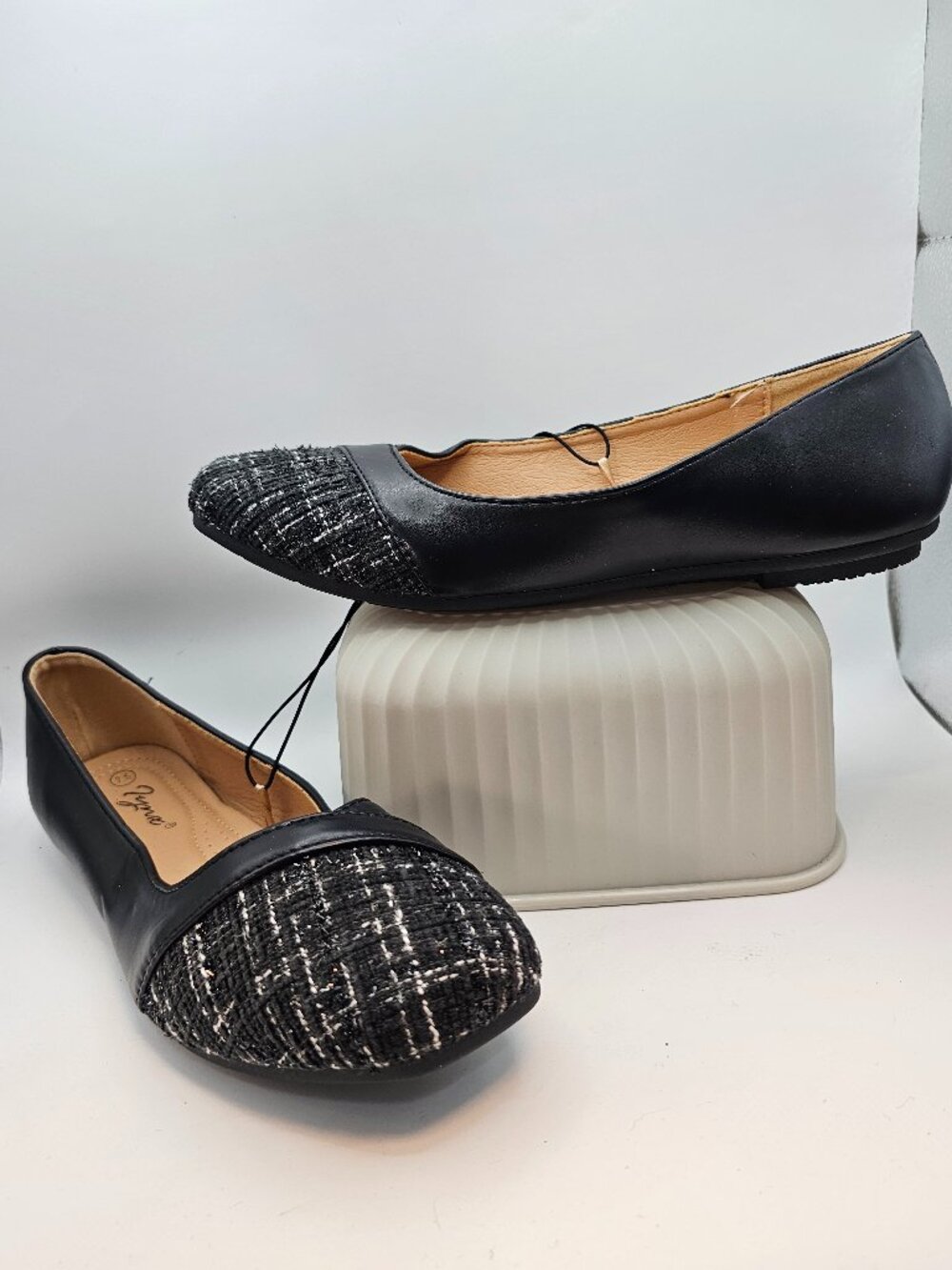 Qupid Tweed‑Toe Flats, Size 7.5
